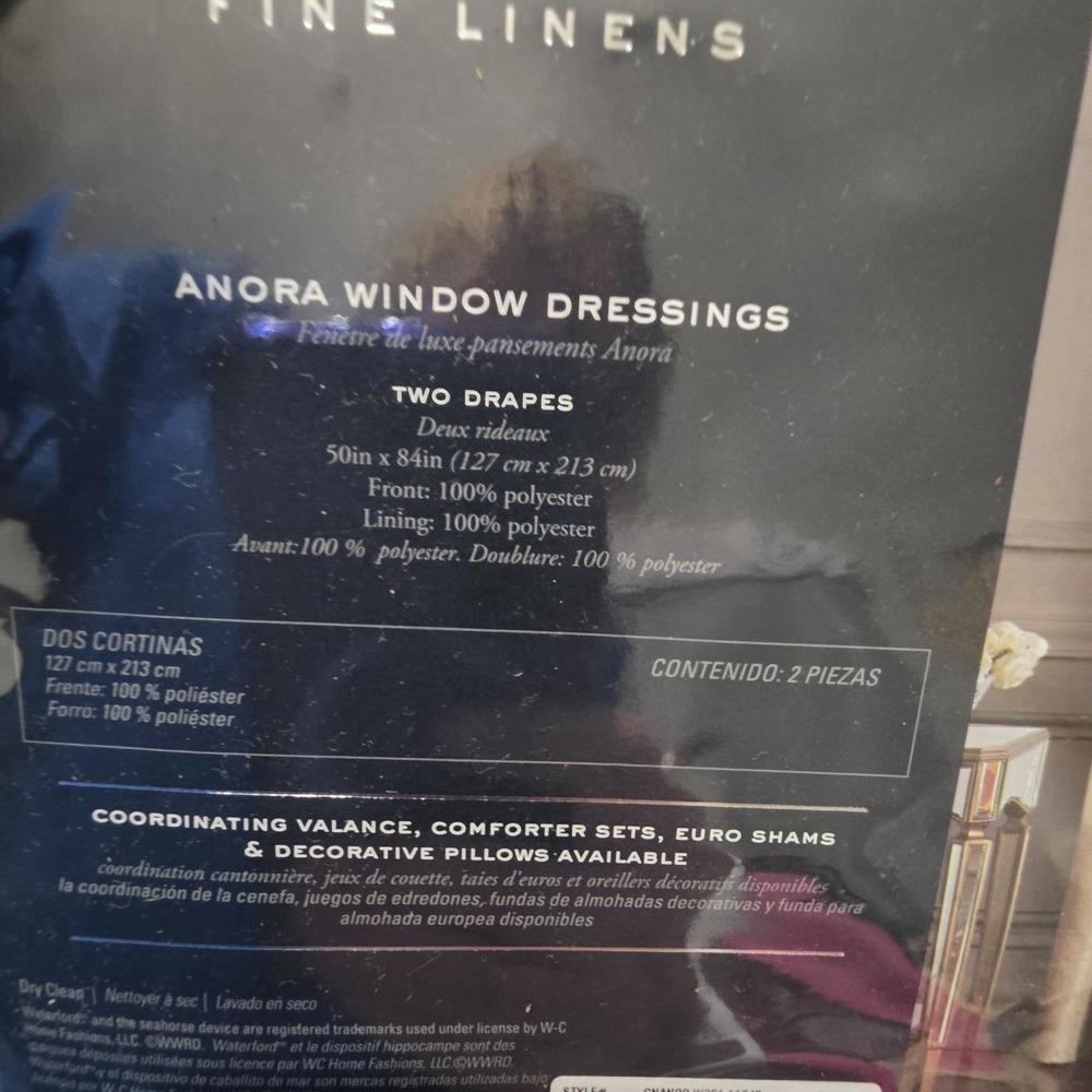 Waterford Fine Linens(2)Waterford Anora Window Panels One Anora Valance New - Picture 10 of 13